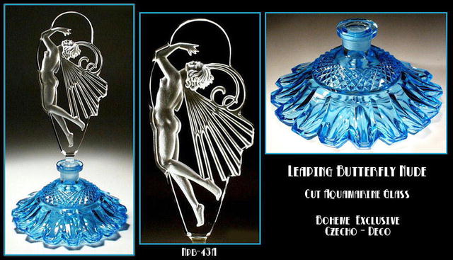 Femme au Naturel Aqua blue glass perfume bottle