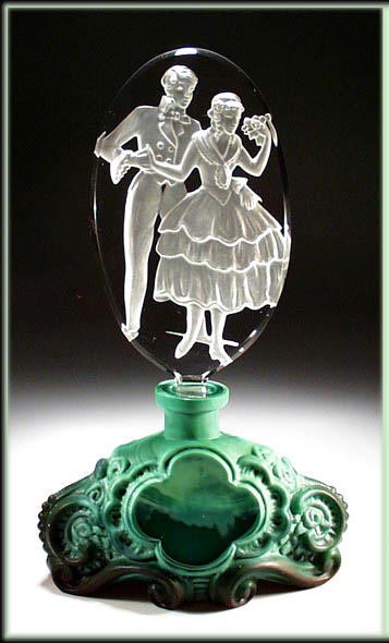 CZECH COURTING PAIR FIGURAL PERFUME BOTTLE