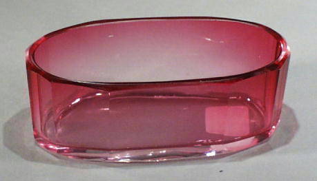 CZECH VINTAGE CRANBERRY GLASS PIN TRAY