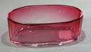 CZECH VINTAGE CRANBERRY GLASS PIN TRAY