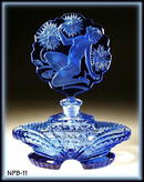 CZECH PERFUME BOTTLE BLUE CHRYSANTHEMUM NUDE