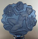 CZECH PERFUME BOTTLE BLUE CHRYSANTHEMUM NUDE