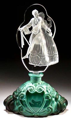 CZECH RENAISSANCE DANCERS FIG PERFUME BOTTLE