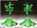CZECH PERFUME BOTTLE GREEN BALLROOM DANCERS