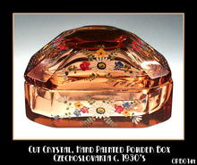 CZECH ENAMELED PERFUME POWDER BOX 1920'S