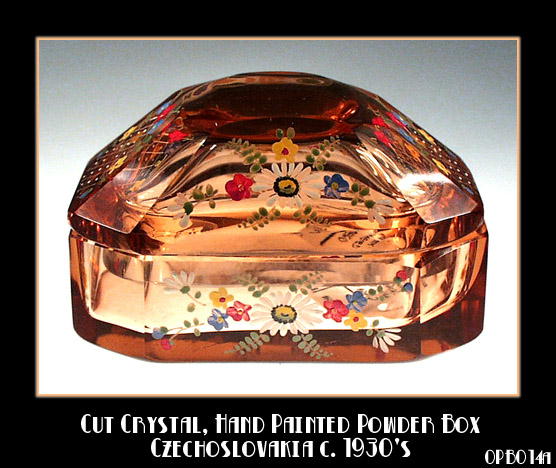 CZECH ENAMELED PERFUME POWDER BOX 1920'S