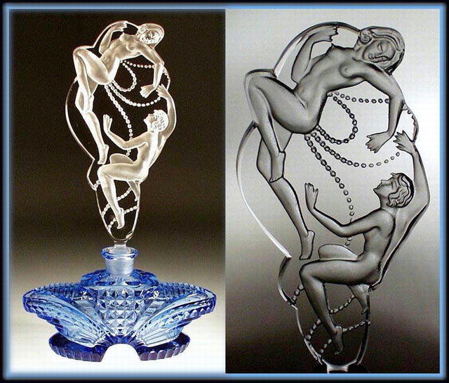 CZECH DECO PERFUME BOTTLE NUDES & PEARLS