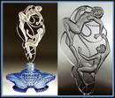 CZECH DECO PERFUME BOTTLE NUDES & PEARLS