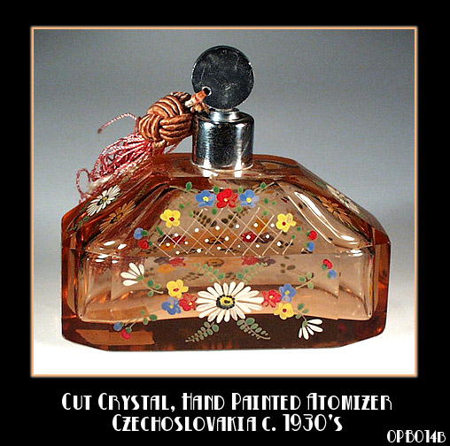 CZECH ENAMELED PERFUME ATOMIZER 1920'S