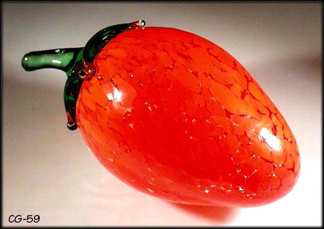 SIGNED STUDIO ART GLASS FRUIT / STRAWBERRY