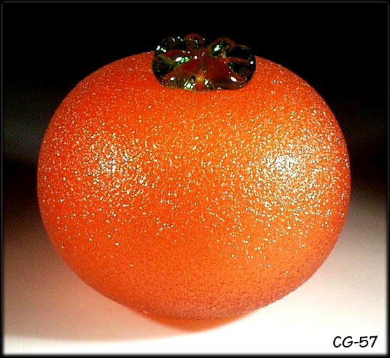 SIGNED STUDIO ART GLASS FRUIT / TANGERINE
