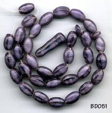 CZECH VINTAGE LILAC OVAL BEADS 15