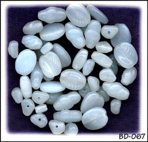 CZECH VINTAGE OPALINE GLASS BEADS ASSORTMENT
