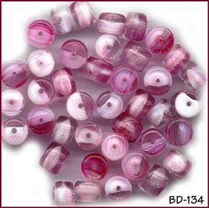 CZECH VINTAGE PINK ROSE GLASS BEADS 7mm #134