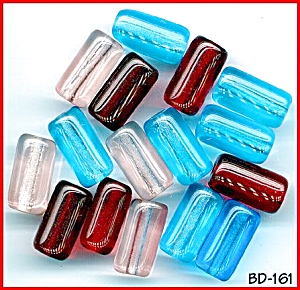 CZECH VINT COLOR GLASS BEADS ASSORT 20mm #161