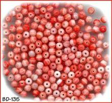 CZECH VINT ROSE CORAL GLASS RD BEADS 4mm #135