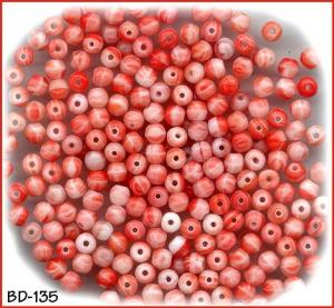 CZECH VINT ROSE CORAL GLASS RD BEADS 4mm #135