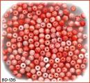 CZECH VINT ROSE CORAL GLASS RD BEADS 4mm #135