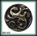 10 CZECH VINTAGE BLACK GOLD GLASS LIZARD DISK