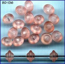 CZECH VINT SATIN PINK GL SATURN BEADS #136