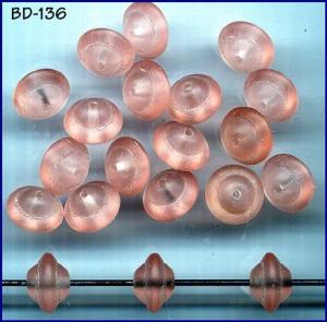 CZECH VINT SATIN PINK GL SATURN BEADS #136