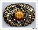 CZECH VINTAGE FAUX TIGER EYE GLASS BROOCH 248