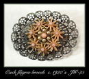 CZECH GURTLER FILIGREE BROOCH 1920's