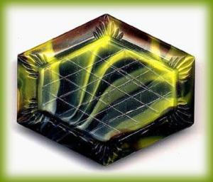CZECH ART DECO GLASS BROOCH 1920-30 #92