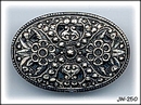 CZECH VINTAGE BLACK GL MARCASITE BROOCH #250