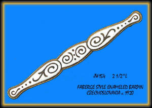 FABERGE STYLE ENAMELED BAR PIN CZECH 1920's