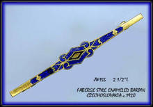 FABERGE STYLE ENAMELED BAR PIN CZECH 1920's