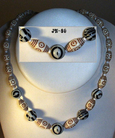 CZECH DECO EGYPTIAN REVIVAL NECKLACE 1930's