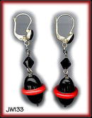 ART DECO SATURN LAMPWORK BEAD EARRINGS #133