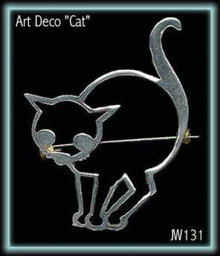 STUNNING ART DECO CAT BROOCH 1930'S