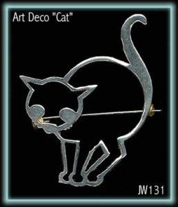 STUNNING ART DECO CAT BROOCH 1930'S