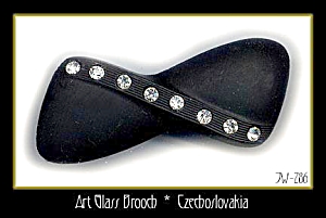 CZECH VINTAGE ART DECO BOW BROOCH #286