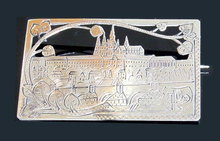 CZECH ART DECO PRAGUE SILVER BROOCH SL011