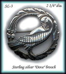 VINTAGE STERLING SILVER DOVE BROOCH SL003