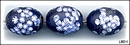 3 LAMPWORK BLUE MILLEFIORI ELLIPSOI BEADS #1