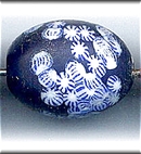 3 LAMPWORK BLUE MILLEFIORI ELLIPSOI BEADS #1