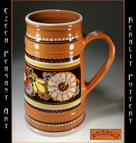 CZECH PEASANT ART POTTERY BEER STEIN CP-16