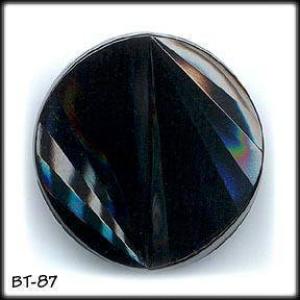 10 BLACK GLASS BUTTONS 50's #87