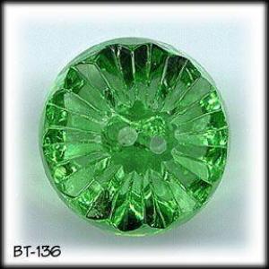 3 VINTAGE GREEN CUT GLASS BUTTONS #136