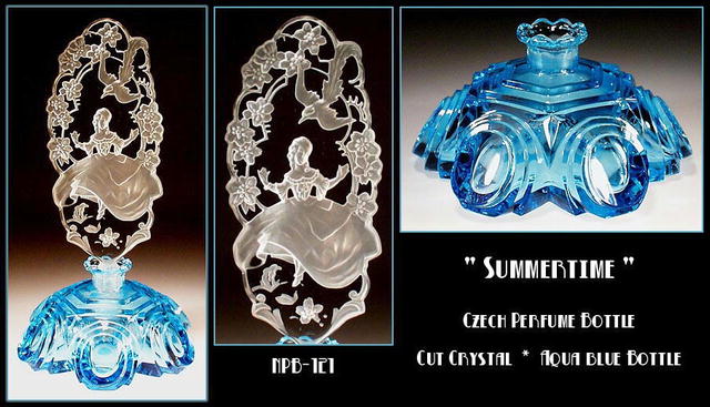 CZECH FIGURAL AQUA SUMMERTIME PERFUME BOTTLE