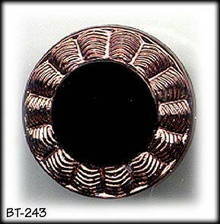 4 COPPER LUSTER GLASS BUTTONS 20's BT243