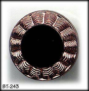 4 COPPER LUSTER GLASS BUTTONS 20's BT243