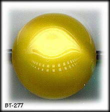 6 VINTAGE YELLOW GLASS BALL BUTTONS 40's BT277