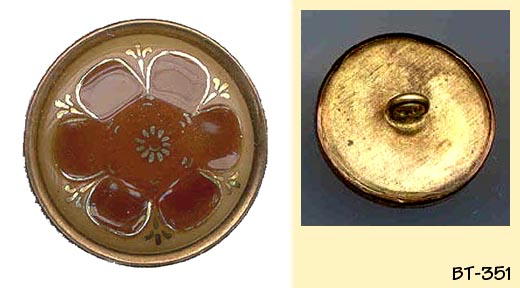 2pc ENAMEL IN METAL FLOWER BUTTON BT351