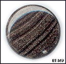 6 BLACK VINT AVENTURINE GLASS BUTTONS 50's BT369
