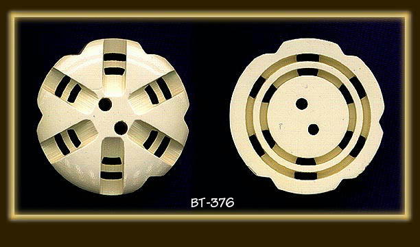 (2) CREAM BAKELITE DOUBLE CUT BUTTONS BT376B